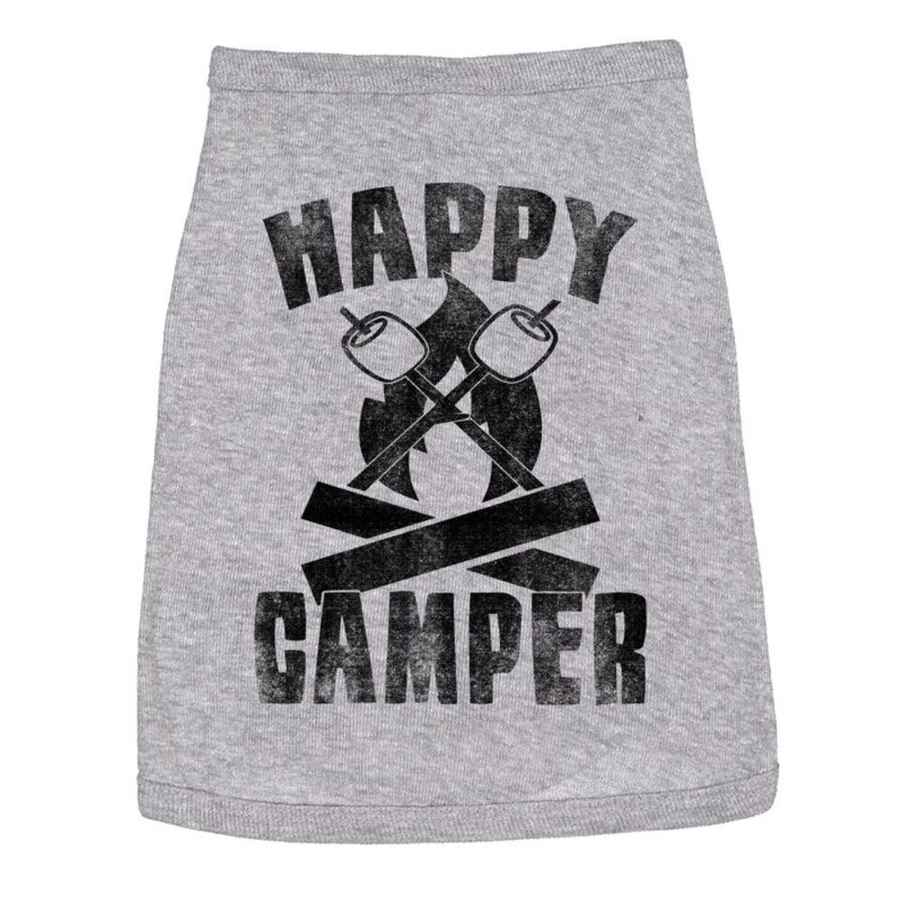 Dog Shirt Happy Camper Cute Outdoor Clothes for Family Pet
